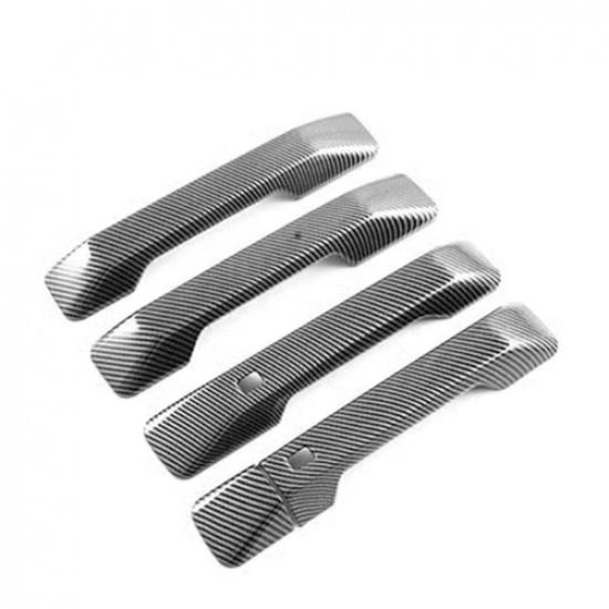 Carbon Fiber Car Door Handles Cover Trim 5pcs For Hyundai Santa Fe 2024 2025