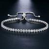 Luxury Cubic Zircon Single Row Pull Slider Bracelet Women Adjustable Bangle