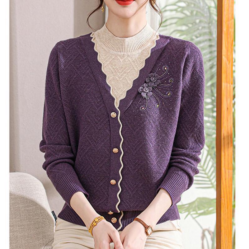 Women's Velvet Lined Mid-Aged Sweater