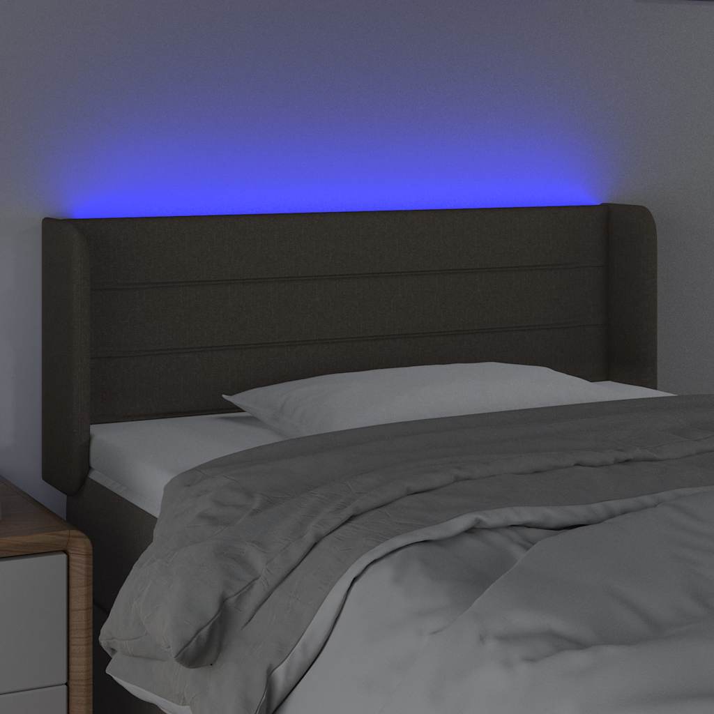 vidaXL LED Kopfteil Taupe 103x16x78/88 cm Stoff