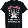 Cute Border Collie Art For Women Girls Border Collie Lover T-Shirt
