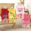 2pcs/set Children's Comfortable And Breathable Set Cute Summer Cartoon Printed Short Sleeve Shorts Teen Outfits For Girls