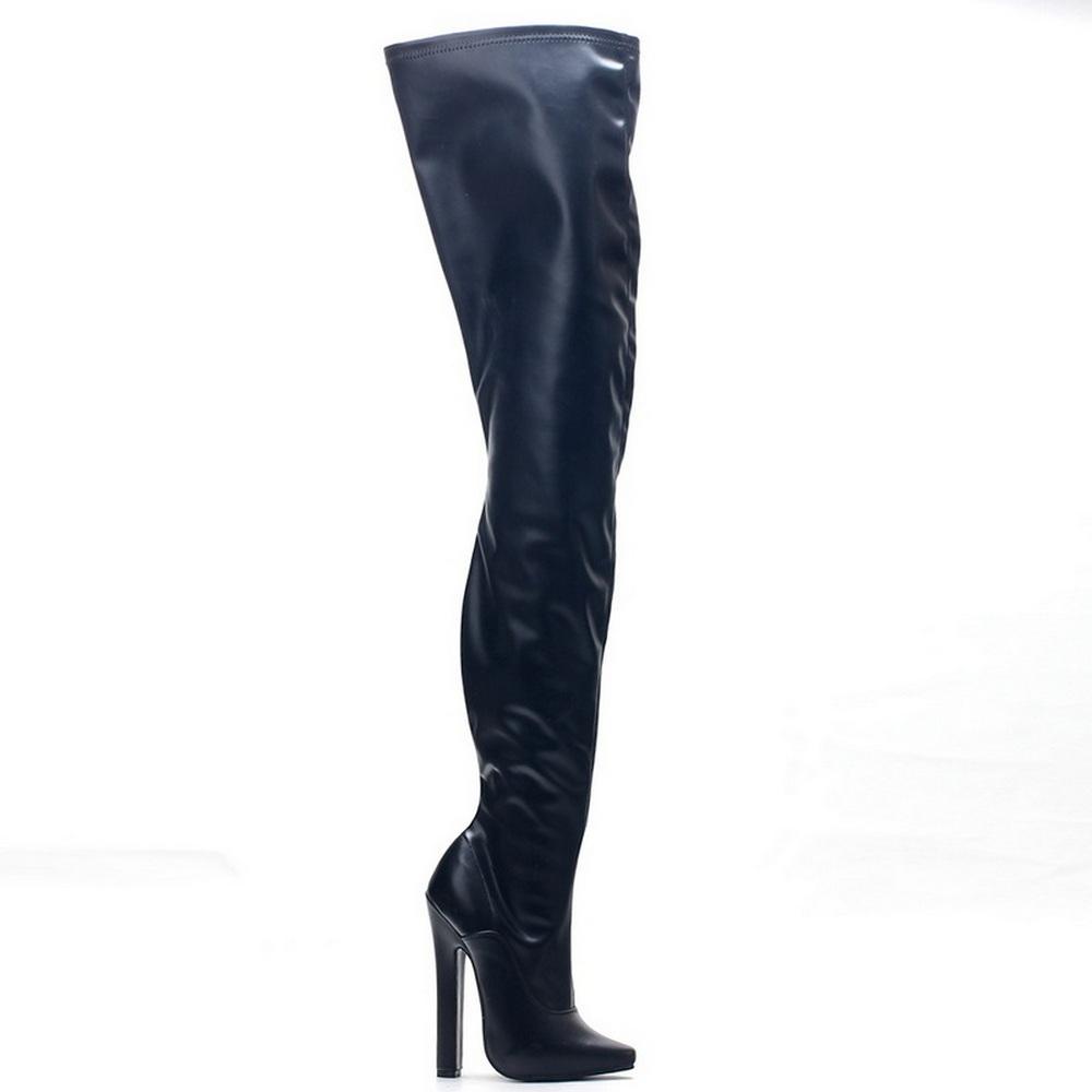 

Модные женские ботфорты 15-17 см, фетиш-ботфорты до паха, острый носок, полная боковая молния, ботфорты выше колена, мужские туфли для танца на пилоне, цвета на заказ 44