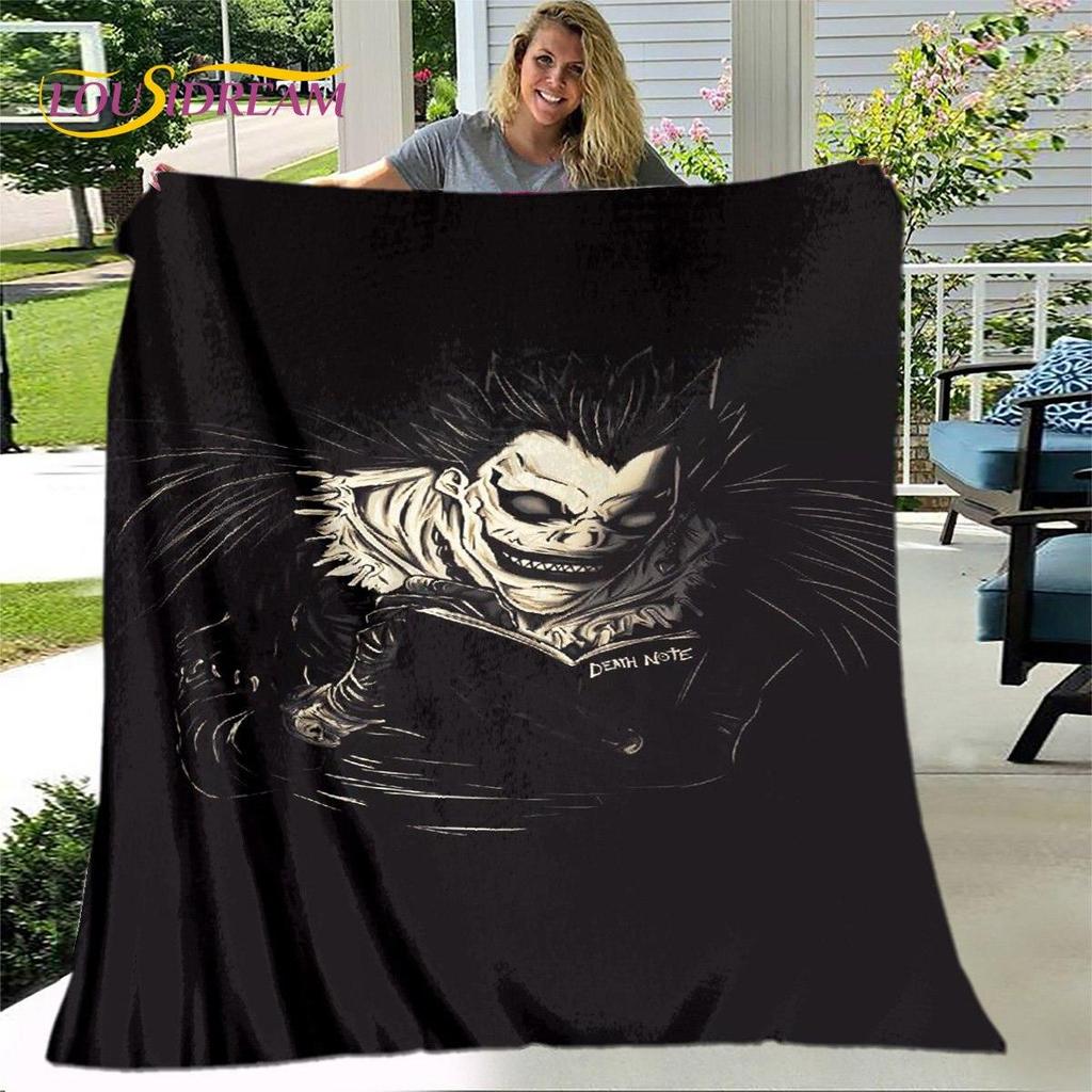 Anime Death Note Skräck Tecknad filt, Flanellfilt Slängfilt, Mjuk varm filt för Vardagsrum Sovrum Sängar Soffgåva