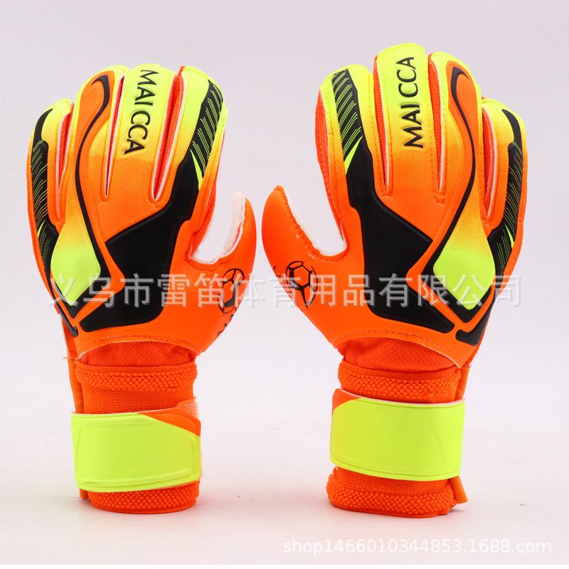 

Football goalkeeper gantry goalkeeper gloves, thickened wear-resistant and non-slip goalkeeper gloves, with finger guard latex gloves No. 10 зелений