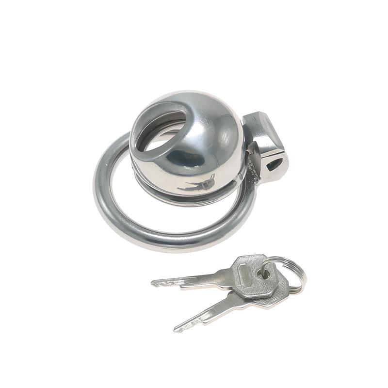 Stainless Steel Chastity Lock Penis Cage Thickened Veil Stable Snap Ring for Men Wear Out Lock Bird SM