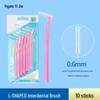 Yijie L-shaped Dental Floss & Interdental Brush - Super Fine Soft Bristles for Orthodontic Gap Cleaning