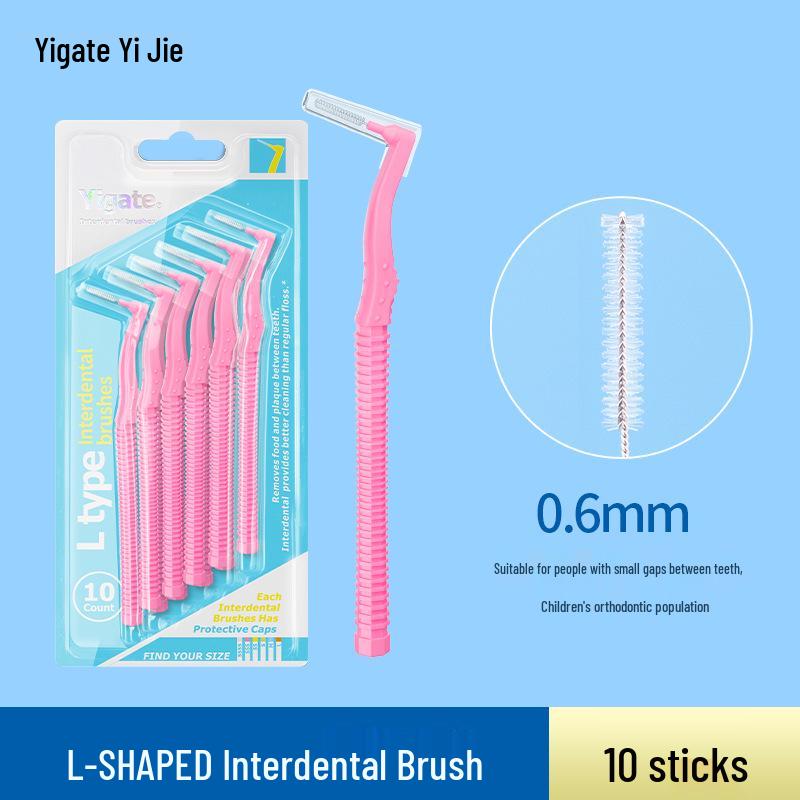 Yijie L-shaped Dental Floss & Interdental Brush - Super Fine Soft Bristles for Orthodontic Gap Cleaning