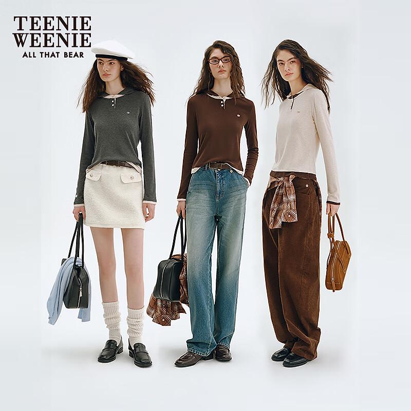 Teenie Weenie Women's Bear Logo Hooded T-Shirt