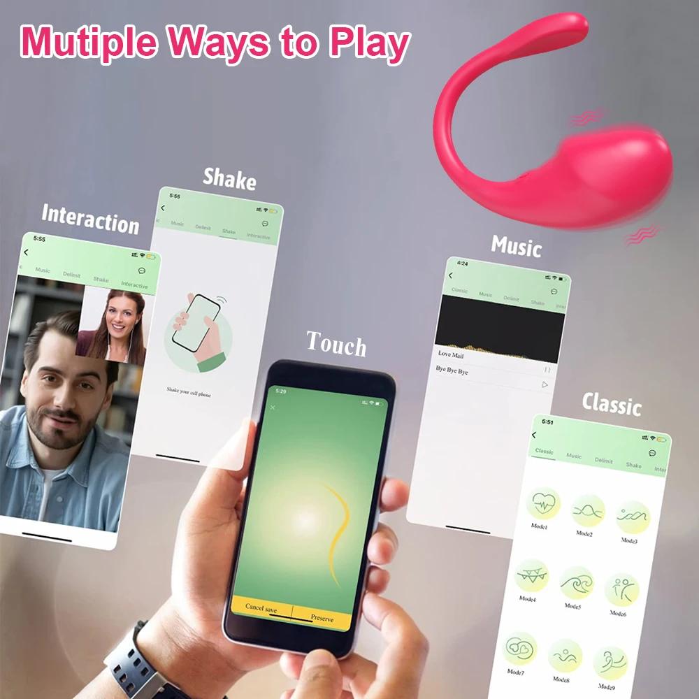 App Vibrators For Women Long Distance Bluetooth G Spot Dildo Wear Vibrating Egg Female Vaginal Ball Panties Sex Toys For Couples