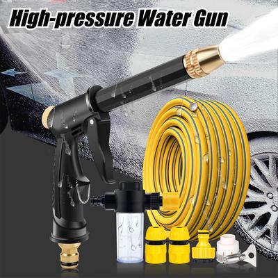 אקדח שטיפה מקציף לרכב אקדח התזה בלחץ גבוה אקדח מים לניקוי גינה צינור אקדח מים לרכב כלי עם פיה מתכווננת לריסוס