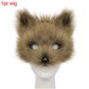 Halloween Half Face Plush Mask Artificial Fox Mask Supplies Horror Cosplay Props Carnival Cos Unisex Colorful Fox Mask For Gifts