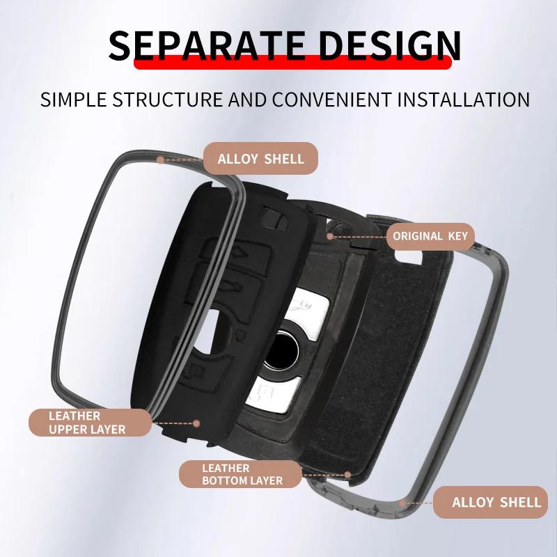 2025 For BMW 1 3 5 7 Series X1 X3 X4 X5 F10 F15 F16 F20 F30 F18 F25 M3 M4 E34 Key Case Cover Alloy Shell Holder Keychain Acc
