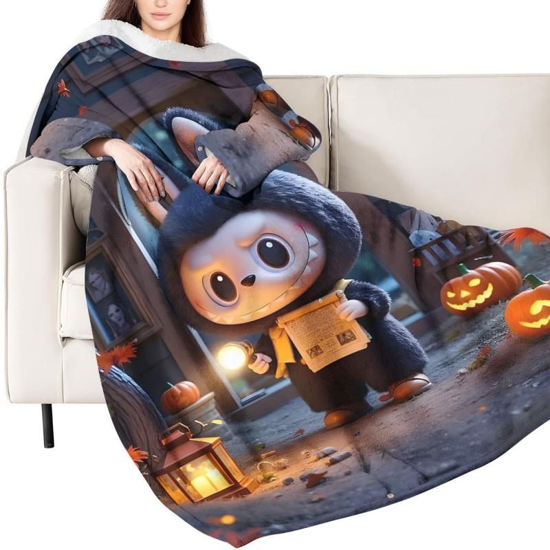 Fleece Wearable Blanket With Sleeves Cozy Hooded Throw Adults Winter Loungewear Comfort Wrap Scarf Shawl