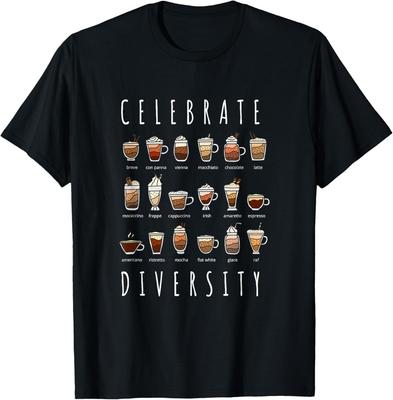 Vielfalt feiern Koffein Barista Shirt für Kaffeeliebhaber Geschenk Unisex T-Shirt