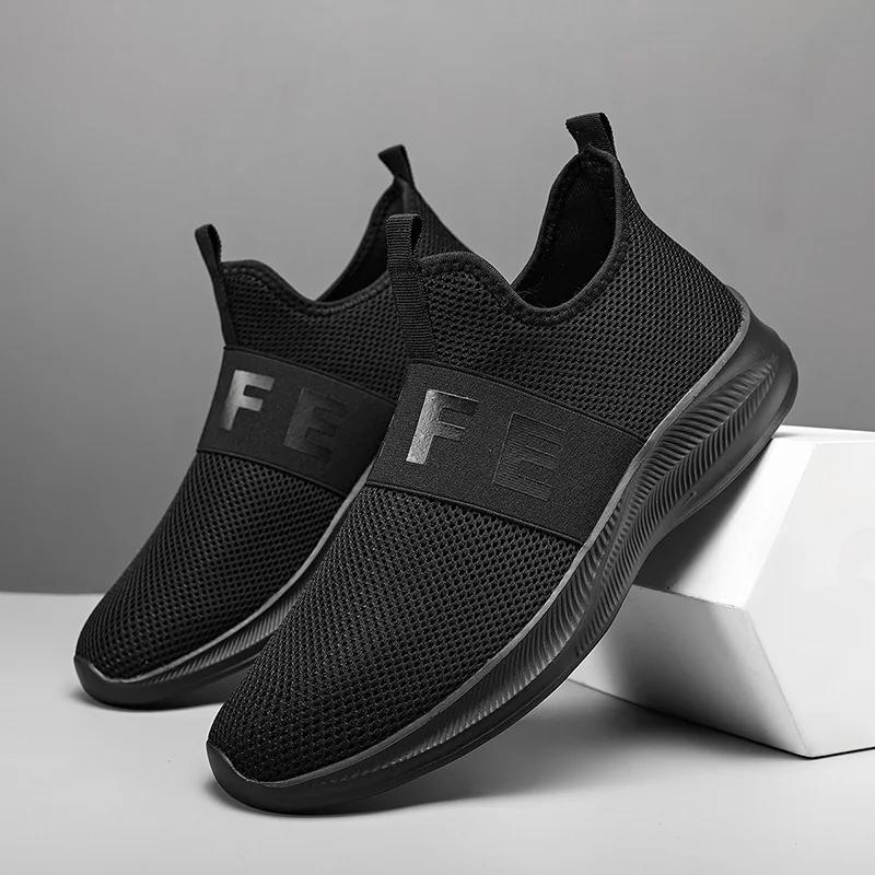 

Fashion Men s Breathable Mesh Sports Shoes Casual Walking Sports Shoes Lightweight Outdoor Hiking Running, Fitness Training Shoes Size 40 чёрный