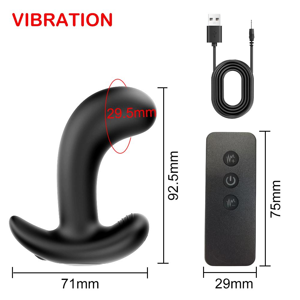 M/L Safe Silicone Anal Butt Plugs Wireless Remote Control Anal Plug Vibrators G-spot Stimulator for Beginners Erotic Toys 18+