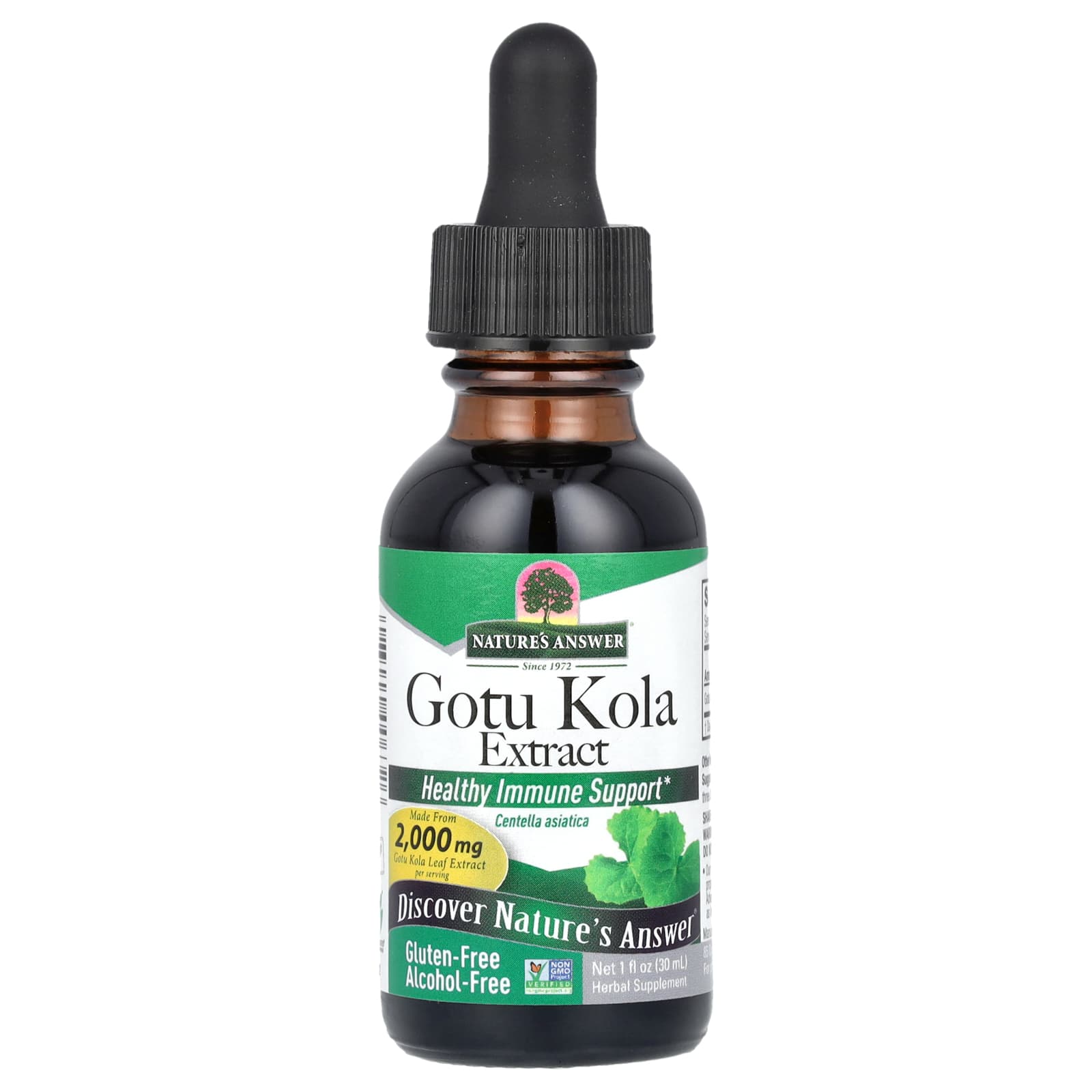 

Nature S Answer, Gotu Kola Extract, Alcohol Free, 2,000Mg, 30Ml(1Fl Oz)