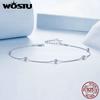 WOSTU Real 925 Silver Bead Anklet Snake Foot Chain Jewelry for Women Beach Stacking Jewelry Vacation Gift BST009