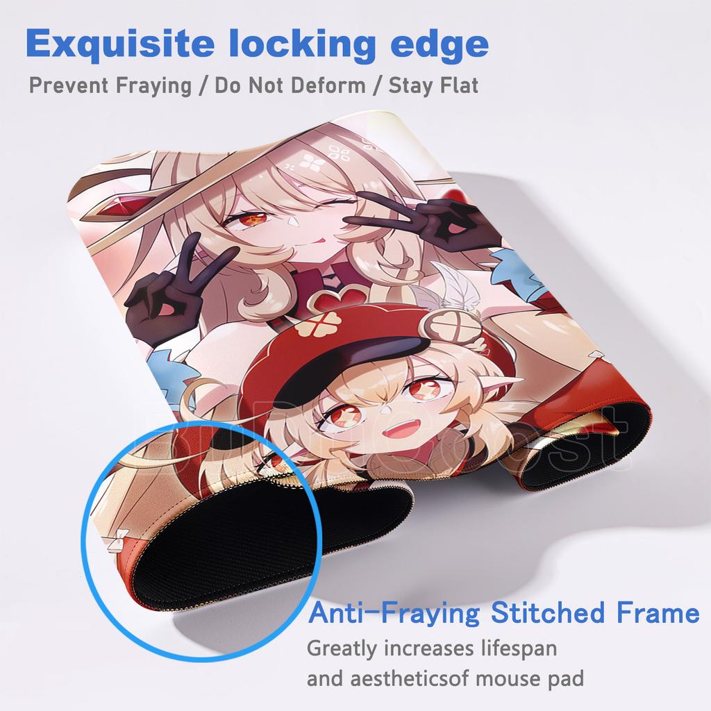 New Kawaii Mouse Pad Gamer PC Computer Cute Genshin Impact Klee Alice Desk Mat Keyboard Anime Gaming Accessories Mousepad Carpet