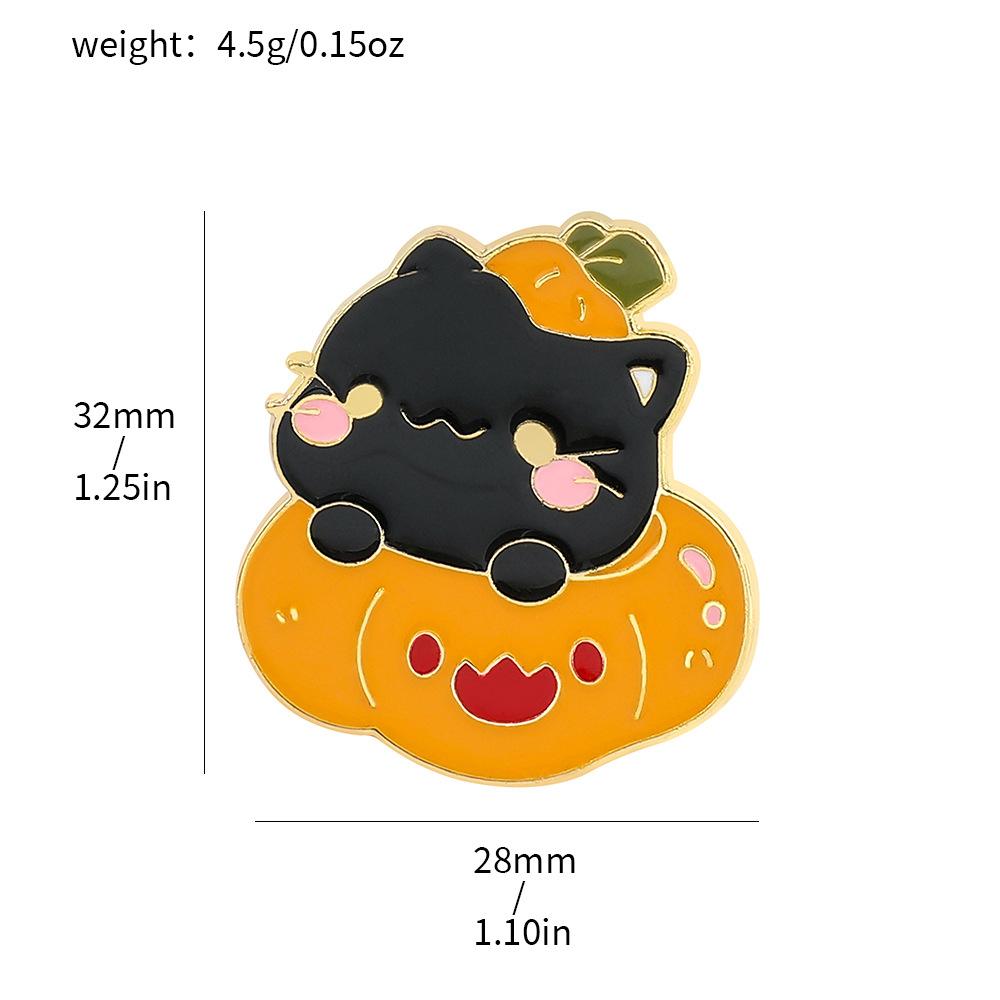 Cute cartoon cat series brooch personality funny Halloween creative ghost pumpkin kitten bag accessories