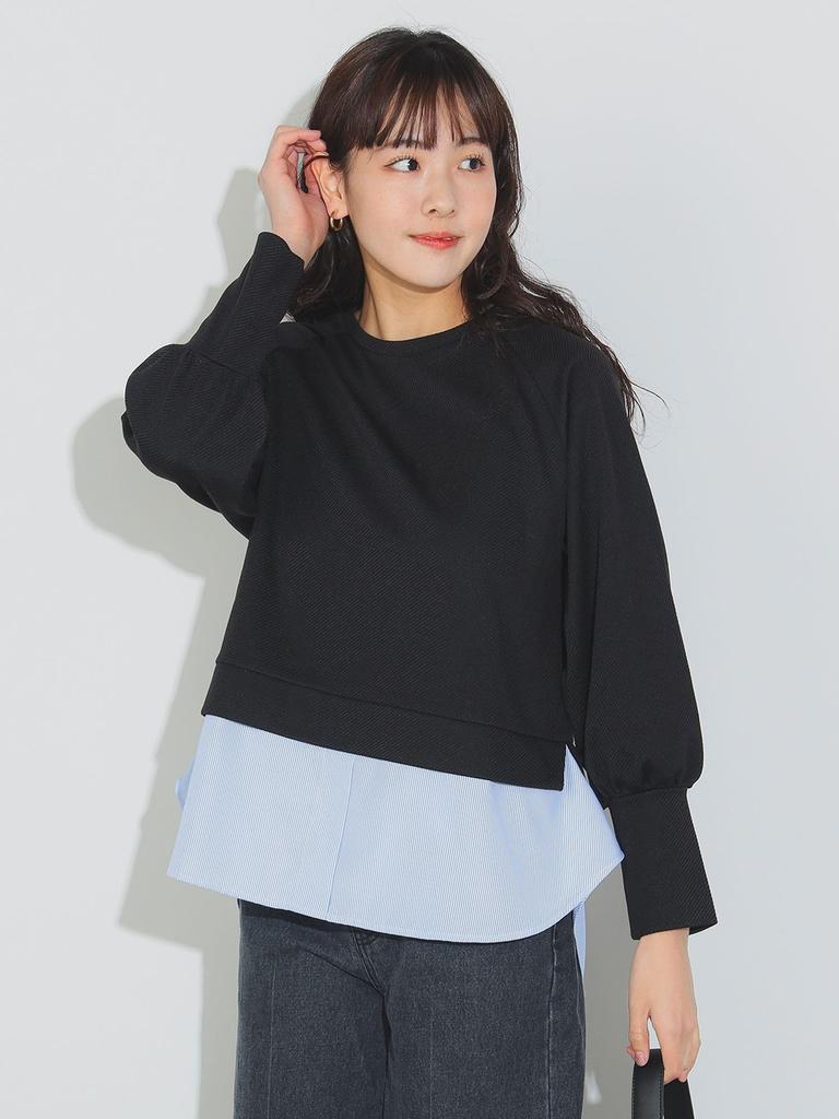 TEE Sakariba X Shirt Docking Cut and Sew BLACK ONE SIZE [Beams Heart] L/S Women's