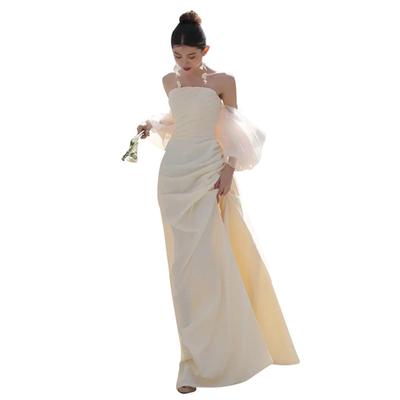 Abito da Sposa Sirena Sera Sposa Estero S M [Fiveen], Bianco, Semplice, Lungo, Matrimonio, Pre-matrimonio, Scoprispalla, Abito, Dopo-festa, Abito,