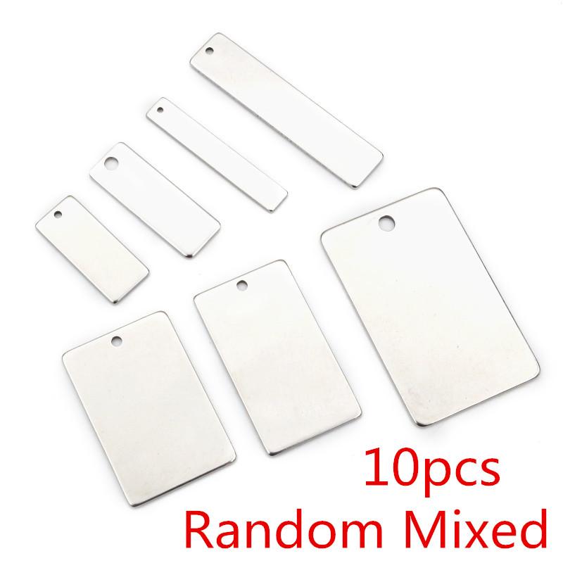 10pc/lot  No Fade Charms 316 Stainless Steel rectangle Charms for necklace pendant charms diy jewelry making