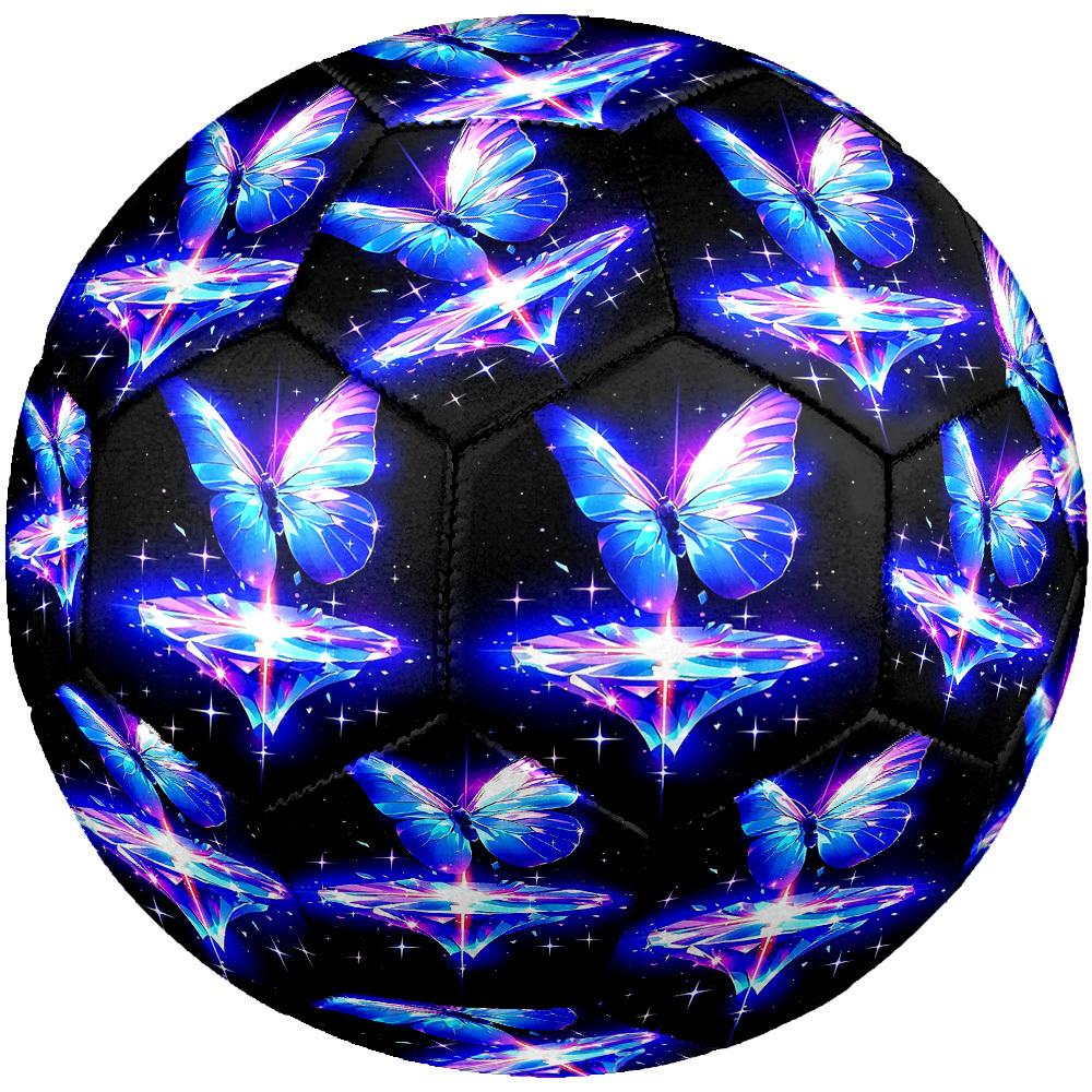 1pc Butterfly Magic Sparkle Theme Soccer Ball Football, Size 5, Lightweight PVC, Outdoor Training Soccer Ball,Gift C6524