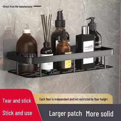 Punch-Free Space Aluminum Bathroom Corner Storage Rack