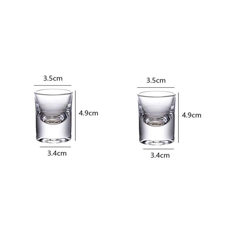 Thick-bottomed Bullet Glass Foreign Wine Glass Spirits Glass Bar One-sip Glass Beer Glass Small Wine Glass Drinking Small Cup 2pcs