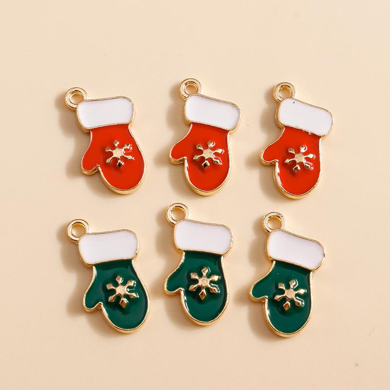 10pcs 17x21mm Cute Enamel Winter Snowflake Charms for Jewelry Making Christmas Earrings Pendants Necklaces DIY Crafts Supplies