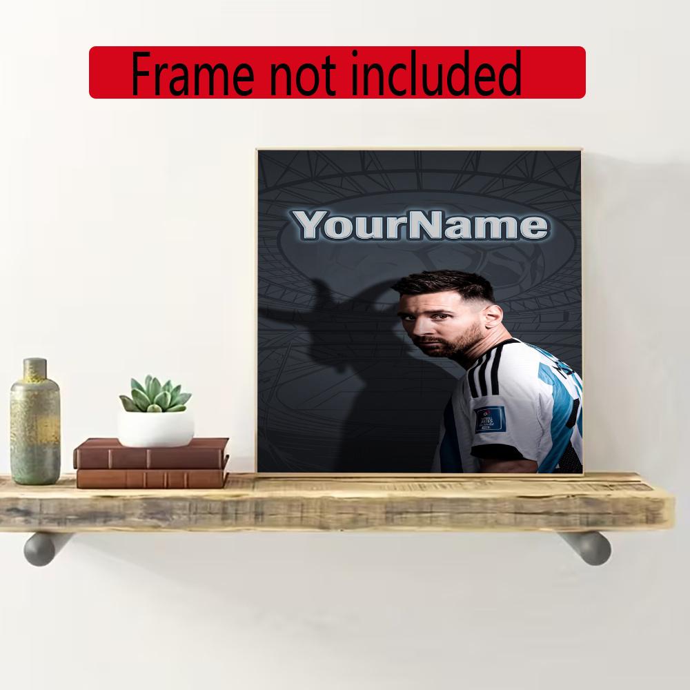 Messi Customize Your Name Diamond Painting Round Diamond Diy Frameless Holiday Artwork Suitable For Home Office Wall Decoration