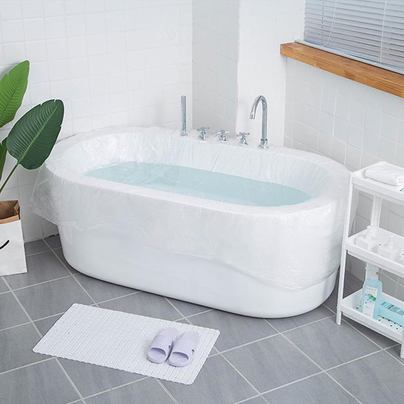 10pc/bag Disposable Bathtub Cover Portable Bathtub Liner Oversized Salon Home Travel Hotel Cleaning Anti Dirt Protective Film
