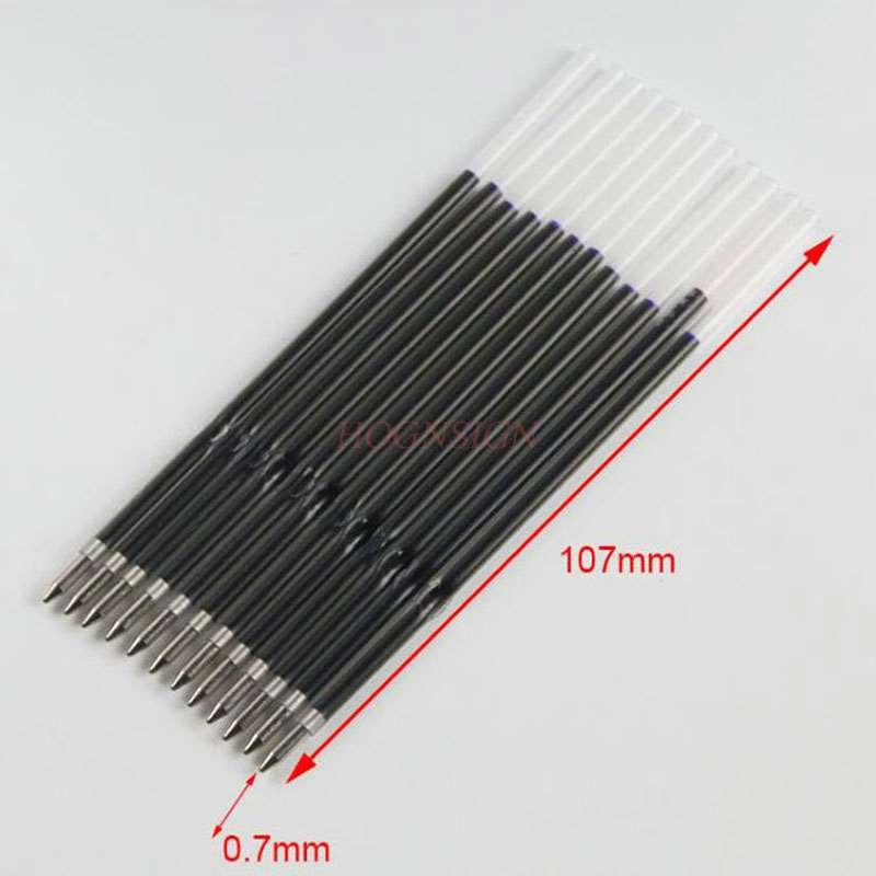 

100pcs Push-on Ballpoint Pen Refill 0.7mm Black Blue Red Tricolor With Ear Office Supplies червоний