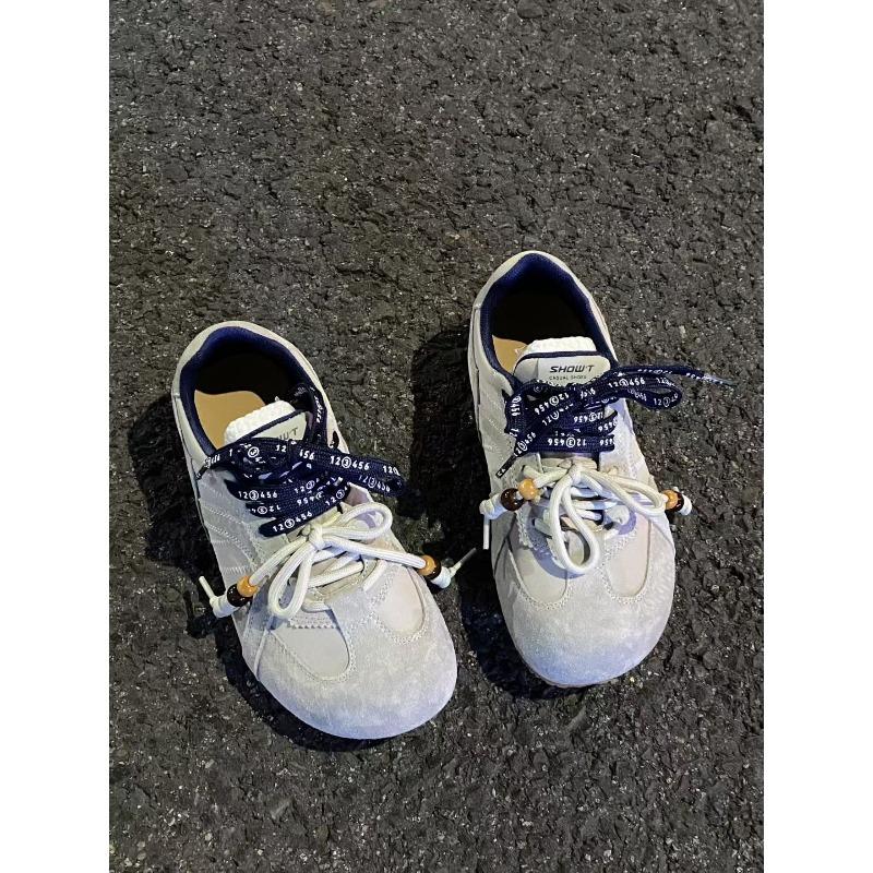 

New platform women s retro versatile quilt heightened casual sports lace-up single shoes 40 сірий колір