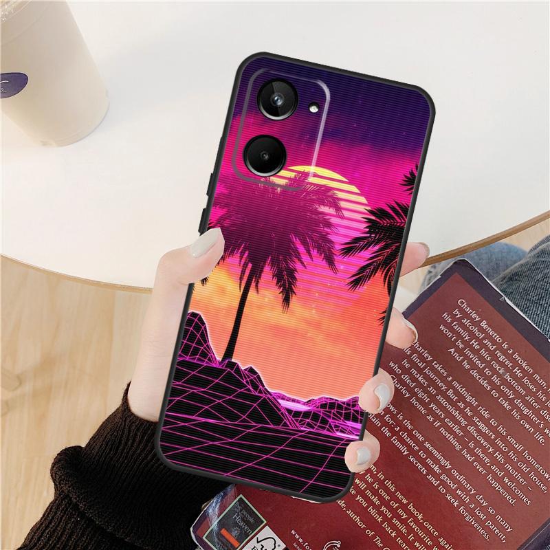 

Synthwave Retro 80s Neon Case For Realme 14 12 10 11 13 Pro Plus GT 6 6T 5 GT7 Pro C61 C55 C51 C21Y C25S C67 C75 C53 Realme GT7 Pro