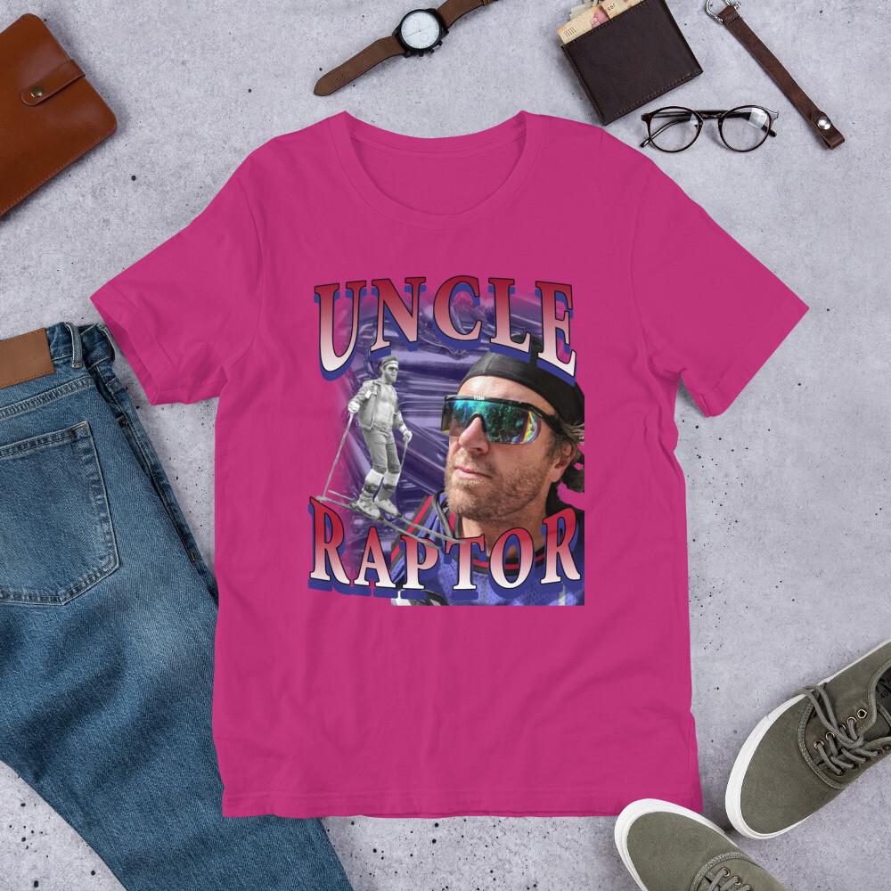Uncle Raptor Famous Man Vintage Retro Skier Skiing Whistler Ski Gaper T-Shirt XXXL