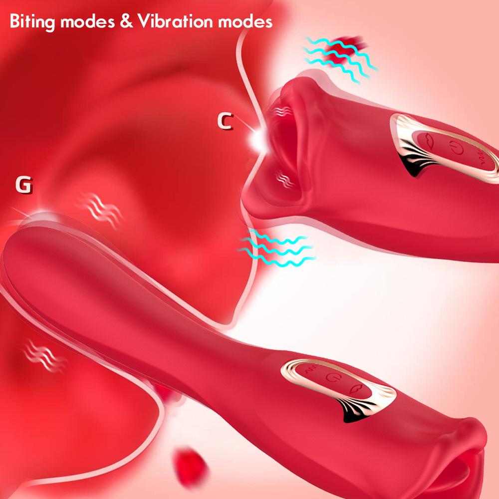 Tongue Licking Biting Vibrator for Women Oral Clitoris Nipple AnalStimulator Vagina Vibrators Female Masturbator Adult Sex Toy