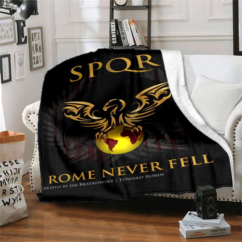1pc Blanket SPQR Roman Eagle1 Print Design, Lightweight Blanket for Sofa, Bed- Soft &Warm, Gift for All Seasons like Christmas, Halloween