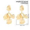 Salircon  New Fashion Irregular Metal Flower Pendant Earrings for Woman Vintage Gold Color Earring Party Accessories Jewelry