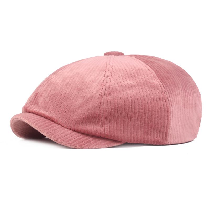 Octagonal Corduroy Striped Beret - Autumn/Winter Fashion Women's Hat