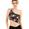 Export New European and American Print Yoga Clothes Vest Sports Bra Oblique Shoulder Gym Intimates Running Outfit Women's Top