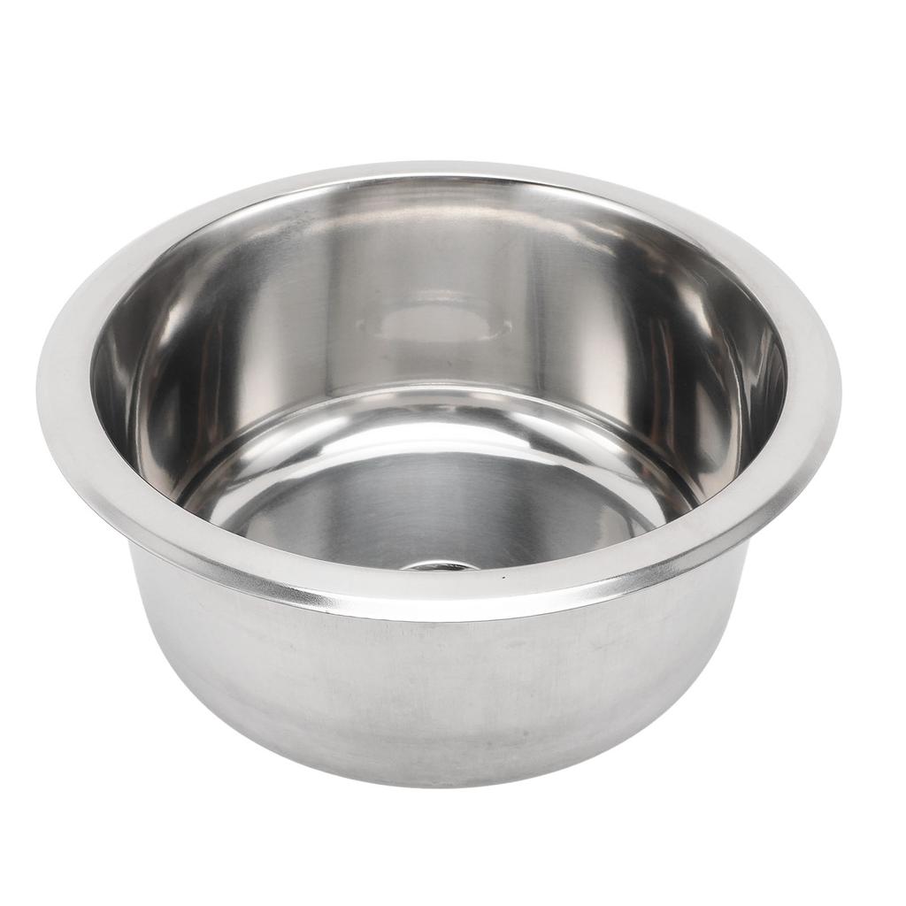 Round RV Sink Stainless Steel Kitchen Bar Single Bowl Sink with 40mm Drainage for Boat Caravan Campi