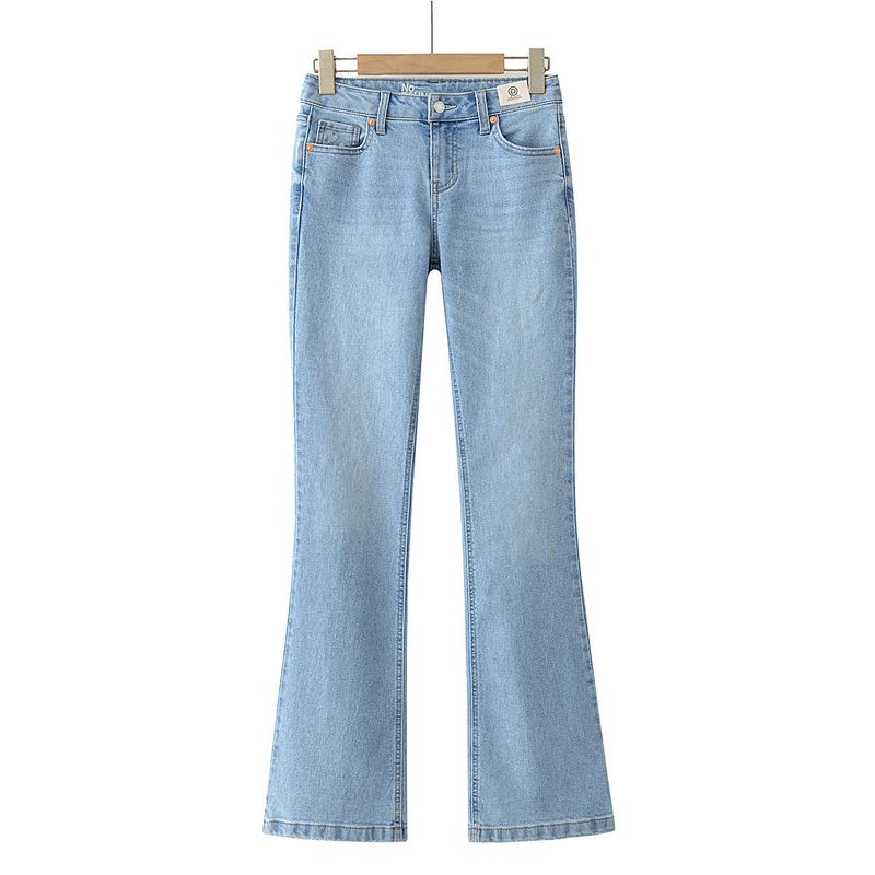 

Trade Large Size Women s Clothing for Plus-Size Women, Spring and Autumn Season, Stretchy Slim-Fit Washed Light Blue Denim Flared Pants for Women Light Blue 2 pieces