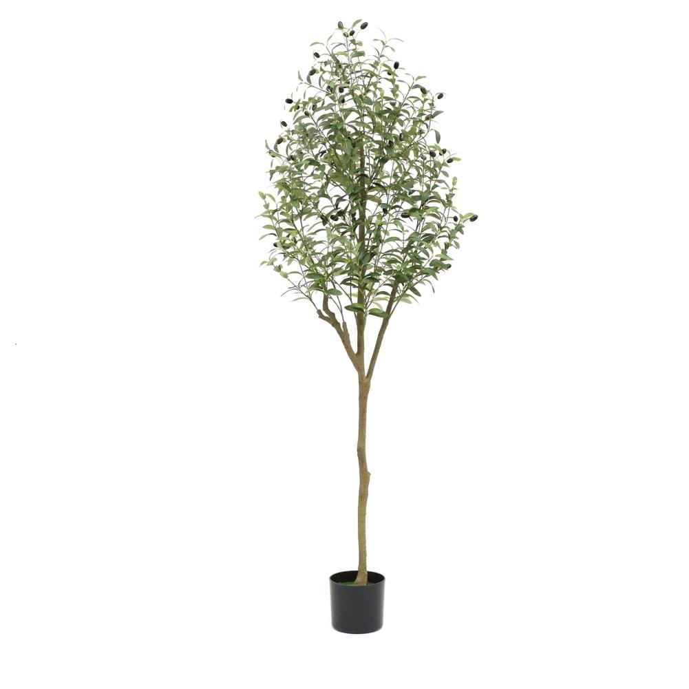 5.9 FT High Indoor Large Artificial Olive Tree, Potted Olive Silk Tree, Modern Artificial Plants Olive Tree For Bedroom Decor