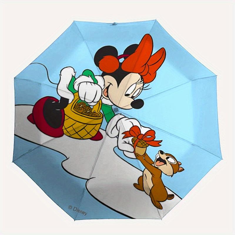 

1pc Minnie Mouse Automatic Umbrella, Portable Foldable 8-Rib Manual Open with Skeleton Hand, Durable Canopy y250730130