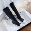 Chunky Platform Pu Leather Knee High Boots Women Shoes Woman Retro Punk Height Increasing Long Boots Lace Up Booties Mujer 2025