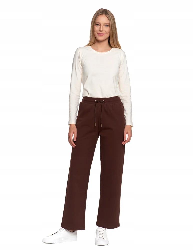 Women's Warm High Waist Sweatpants 100% Cotton MORAJ XXL BROWN