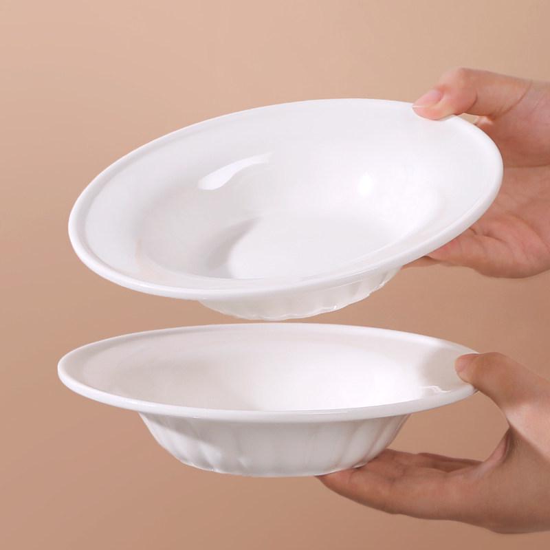 6-Piece Pure White Ceramic Plate Set: Straw Hat, Soup, Western, and Creative Fruit Plates